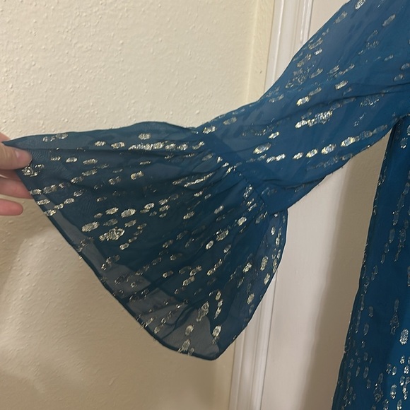 EUC Lilly Pulitzer Elenora Silk Dress Inky Tidal Fish Clip Chiffon medium - Picture 5 of 7